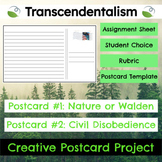 Transcendentalism Creative Writing Postcard Project for Na