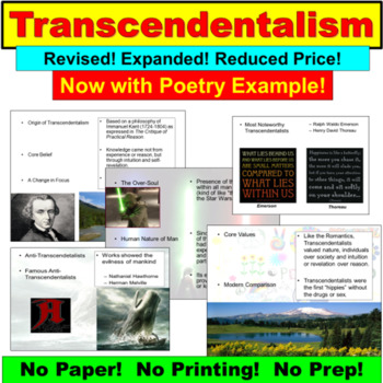 Preview of Transcendentalism Introduction Power Point