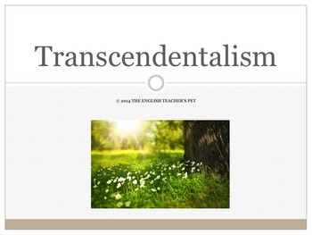 Preview of Transcendentalism PowerPoint and Emerson's Self-Reliance Project