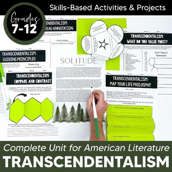 Preview of Transcendentalism Unit: Whitman, Emerson, & Thoreau | American Literature
