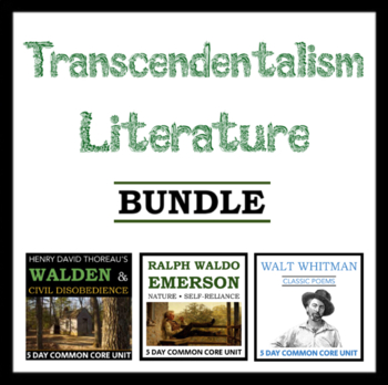 Preview of Transcendentalism Literature Bundle - 3 Weeks - Emerson, Thoreau, Whitman - CCSS