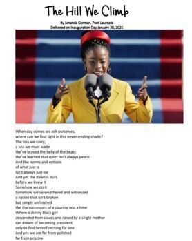 Amanda Gorman Inauguration Full Poem Digital Download Art 