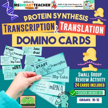 Preview of Transcription Translation Activity Protein Synthesis Domino Review Cards