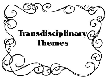 Preview of Transdisciplinary Theme- Art, Black and White Swirl Border IB PYP