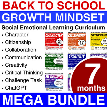 Preview of End of Year Life Skills Activities: Growth Mindset Mega Bundle | Chat GPT vs SEL