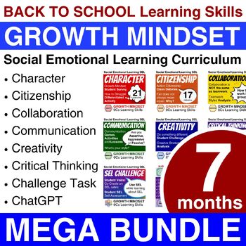 Preview of End of Year Life Skills Activities: Growth Mindset Mega Bundle | Chat GPT vs SEL