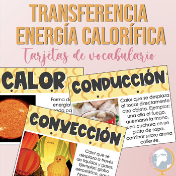 Preview of Transferencia de energía calorífica tarjetas de vocabulario