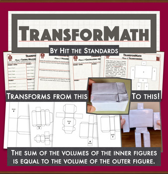 Preview of TransforMath Project Volume Nets Measurement Hands on Math Geometry Activity