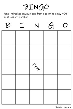 Transformation Bingo! - Translation, Rotation, Reflection by Julia Peterson