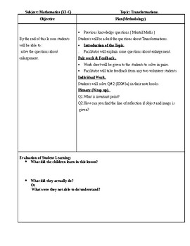 Preview of Transformation (D1, D2 & D3 Mathematics) Editable daily lesson plans for 5+