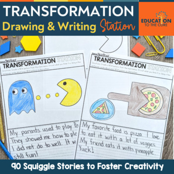Preview of Transformation Drawing and Writing Station: 90 Squiggle Stories