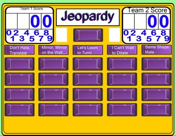 Preview of Transformation Jeopardy (Middle School)