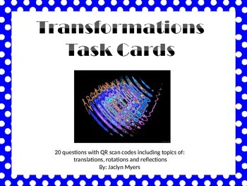 Preview of Transformation Task Cards with QR Codes