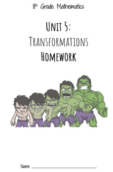 Preview of Transformation Unit Homework - 8th Grade