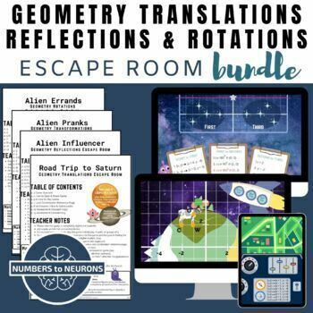 Preview of Transformational Geometry Activity Bundle: 7th Grade Geometry Escape Rooms