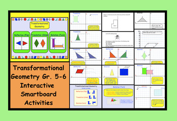 Preview of Transformational Geometry Gr. 5-6 Interactive SMARTboard Activities & printables