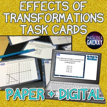 Preview of Effects of Transformations Task Cards - Printable & Digital Resource