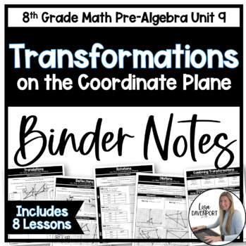 Preview of Transformations - 8th Grade Math Editable Binder Notes