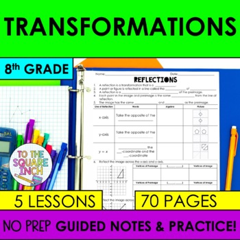 Transformations 8th Grade Math Guided Notes And Activities Tpt