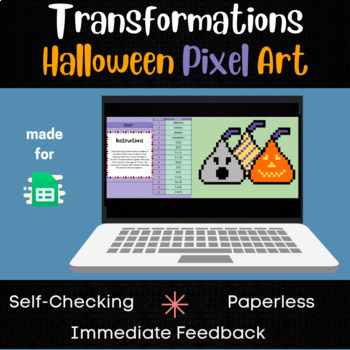 Preview of Transformations - 8th Grade Math - Halloween Digital Pixel Art Activity