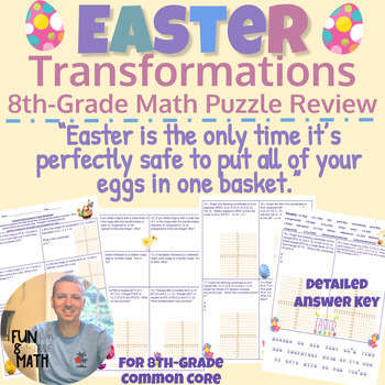 Preview of Transformations 8th grade math - Easter Puzzle Review