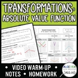 Graphing Absolute Value Functions Lesson | Warm-Up | Notes