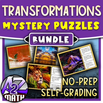 Preview of Transformations Activities Digital Pixel Art Mystery Puzzle Bundle