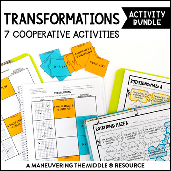 Preview of Transformations Activity Bundle | Translation, Reflection, & Rotation Activities