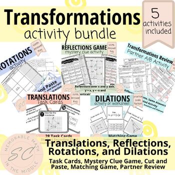 Preview of Transformations Activity Bundle- Translations, Reflections, Rotations, Dilations