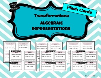 Preview of Transformations - Algebraic Representations- Flash Cards/Task Cards