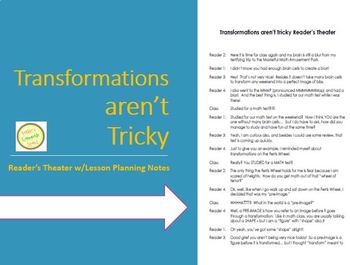 Preview of Transformations Aren't Tricky - Reader's Theater with Lesson Suggestion