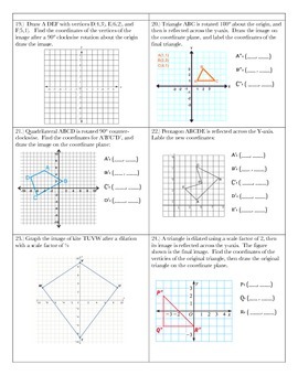 Transformations Assessment ~ 8th Grade Math by Math Maker ...