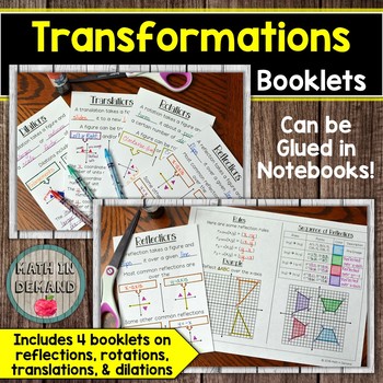 Transformations Booklets (Reflections, Rotations, Translations, and