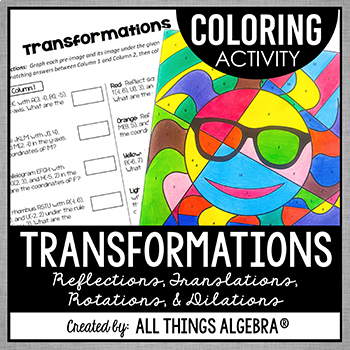 Preview of Transformations | Coloring Activity