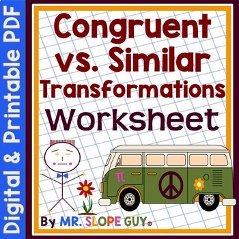 Preview of Transformations Congruent versus Similar Worksheet