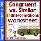 Transformations Congruent versus Similar Worksheet