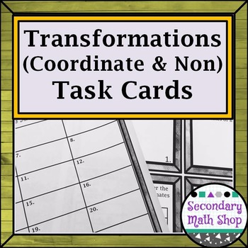 Preview of Transformations: Coordinate & Non-Coordinate Plane Task Cards!