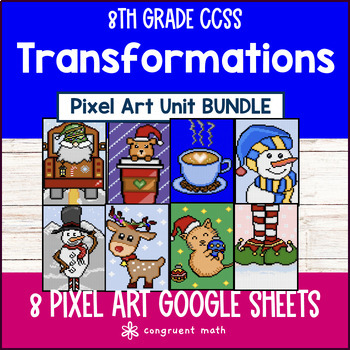 Preview of Transformations Digital Pixel Art BUNDLE | Rigid Transformations