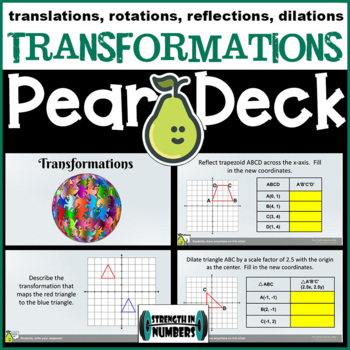 Preview of Transformations Digital Activity for Google Slides Pear Deck