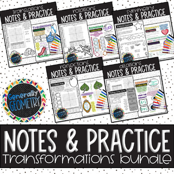 Preview of Transformations Notes Bundle | Reflections | Rotations | Translations