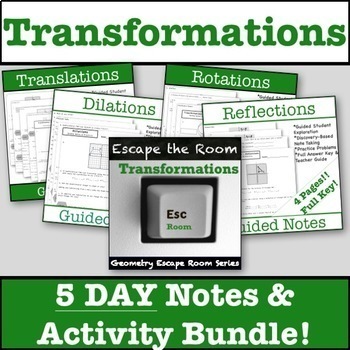 Preview of Transformations Activity & Guided Notes Bundle!!