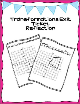 Preview of Transformations Exit Ticket Bundle-Reflection