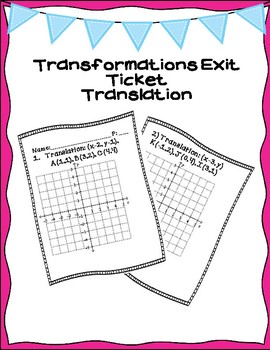 Preview of Transformations Exit Ticket Bundle-Translations Freebie