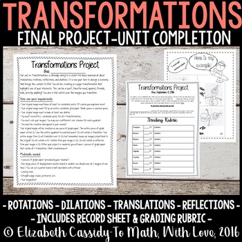 Preview of Transformations-Final Project, Junior High, Math Transformations Project