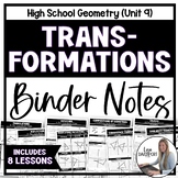 Transformations - Geometry Binder Notes Unit Bundle