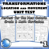 Transformations Grade 6 Unit Test - Summative Assessment -