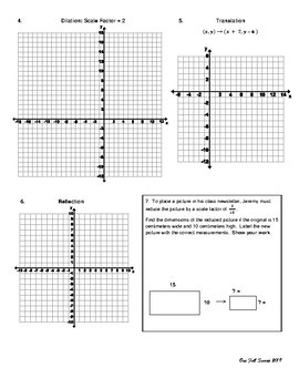 Transformations Graphic Organizer and Practice by One Fell Swoop