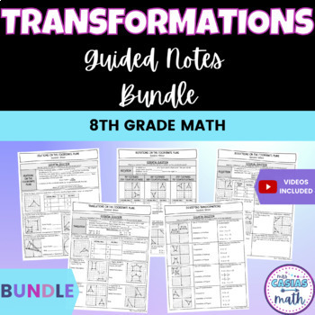 Preview of Transformations Guided Notes Lessons BUNDLE - 8th Math Pre-Algebra