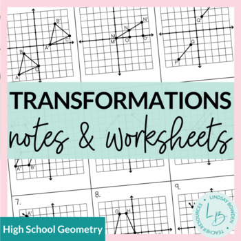 Preview of Transformations Guided Notes and Worksheets