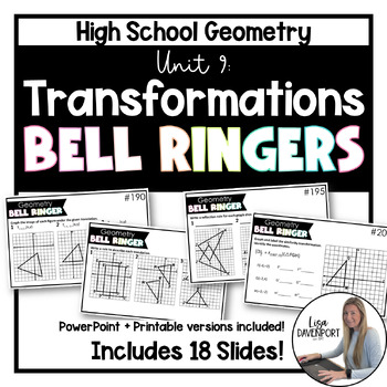 Preview of Transformations - High School Geometry Bell Ringers
